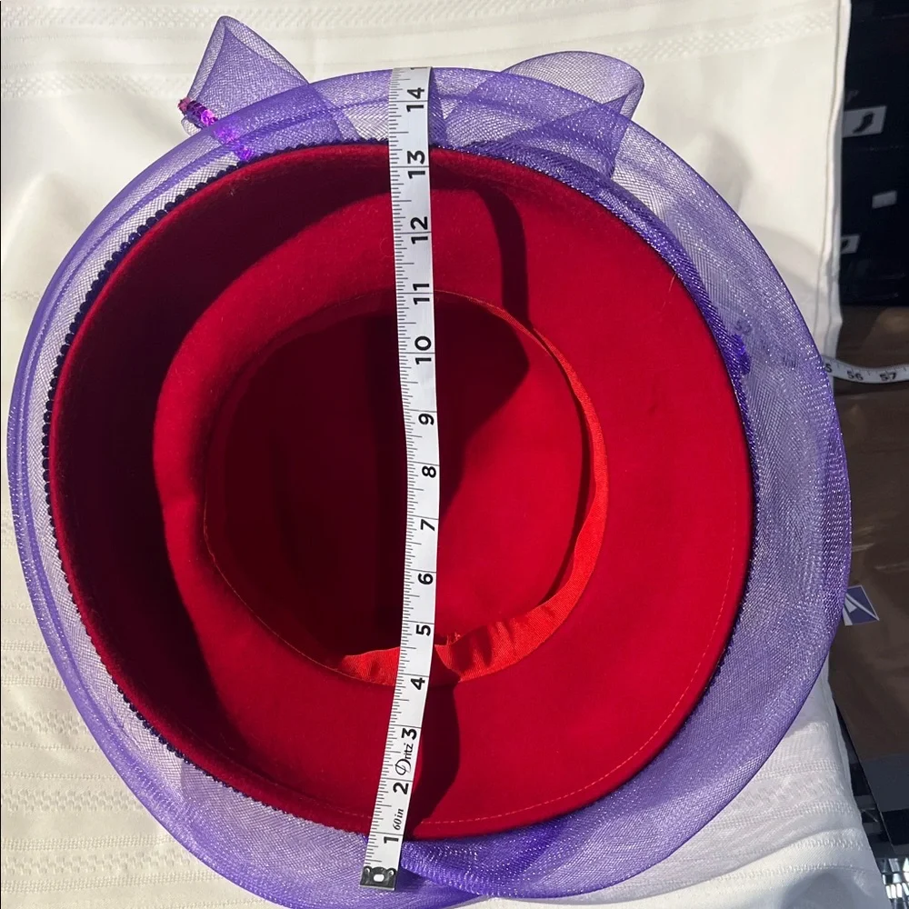 Red and Purple Hat‎ with Ribbon Detail